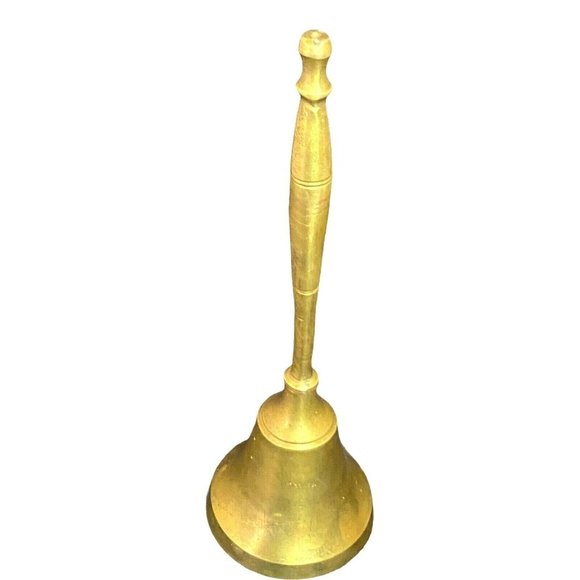 Vintage Solid Brass Bell Hand Ringer Made In India - Picture 1 of 10
